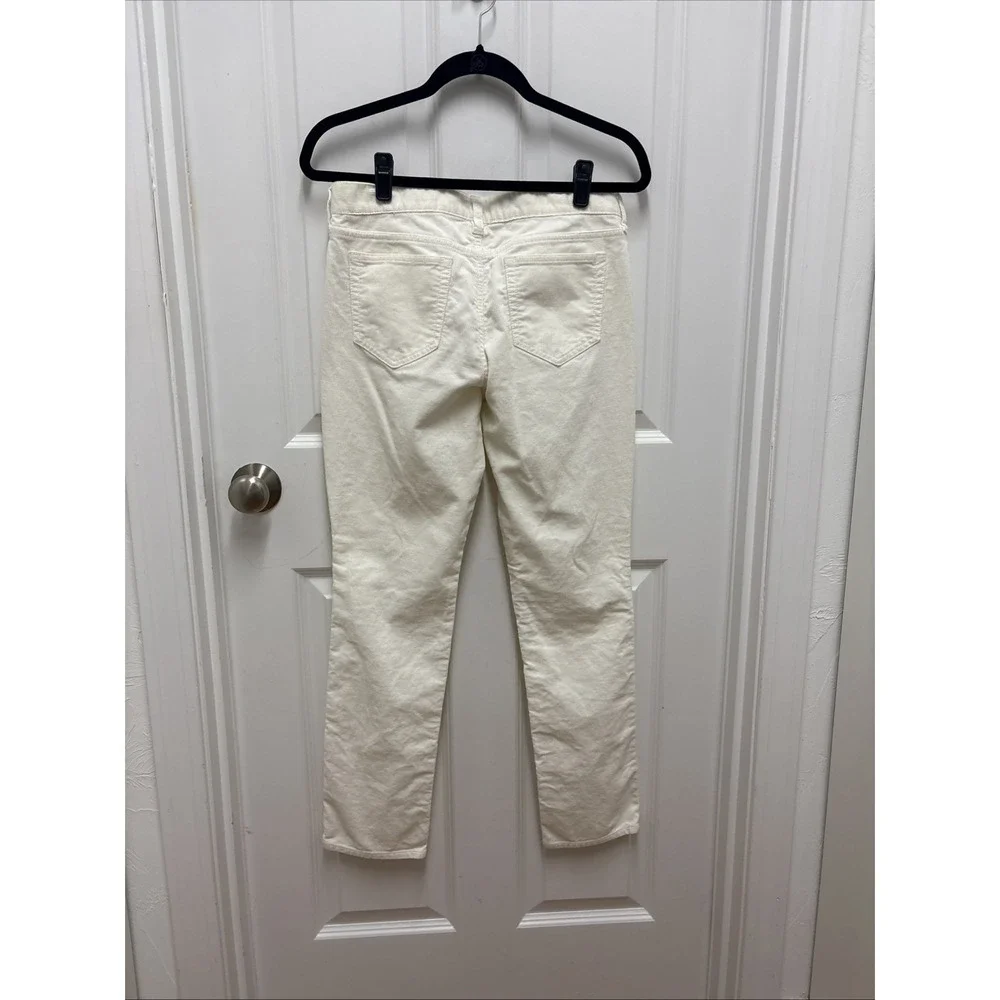 J. Crew‎ Women Size 28 Petite White Courduroy Reid Boot Crop